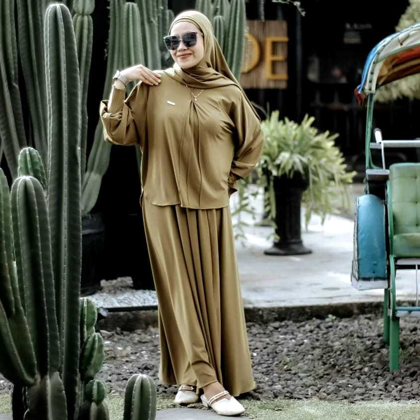 Jual SETELAN ROK SETELAN GAMIS DRESS WANITA MUSLIMAH SETELAN ONE SET 4 ...