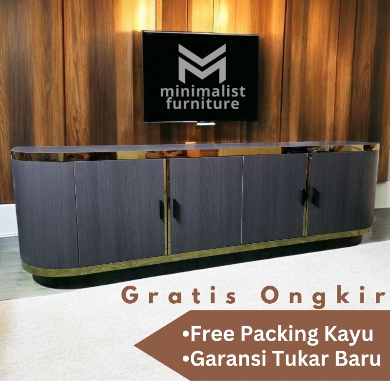 Jual Meja TV / Buffet TV Modern Minimalist Premium List Gold | Shopee ...