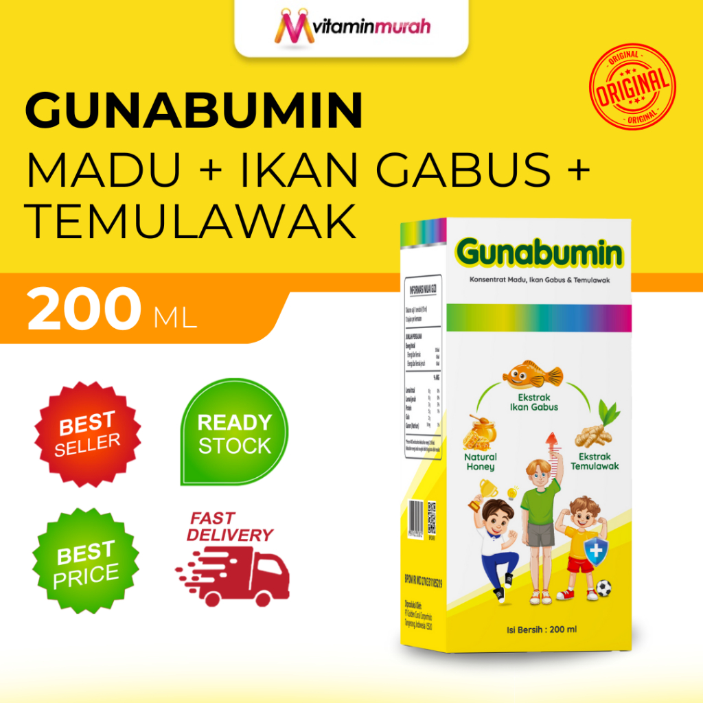Jual GUNABUMIN KONSETRAT MADU IKAN GABUS DAN TEMULAWAK ISI 200 ml ...