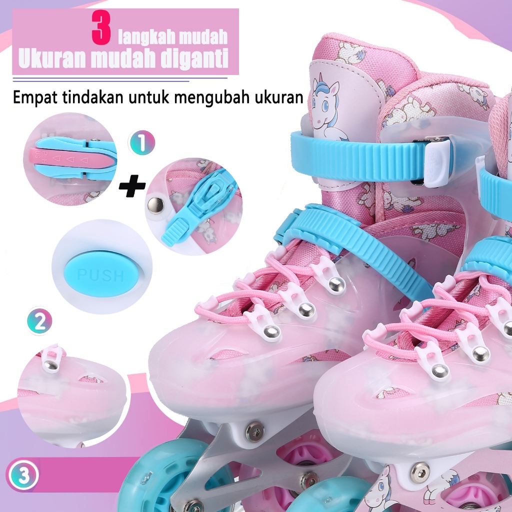 Jual Sepatu Roda Inline epatu Roda Anak & Dewasa, Ukuran Adjustable ...