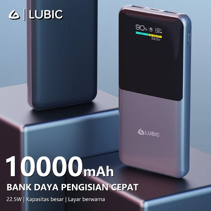 LUBIC PowerBank 20000mAh Fast Charging 22.5W＋PD20W Dual USB Type C TFT Display