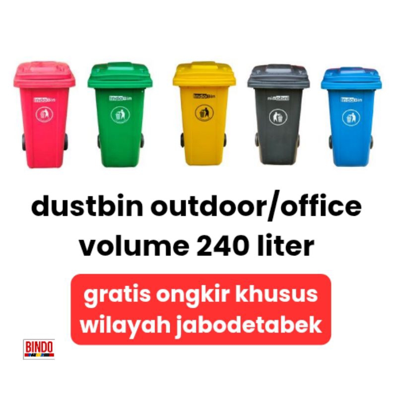Jual IndoBin Tempat sampah plastik kapasitas 240 - liter | Shopee Indonesia