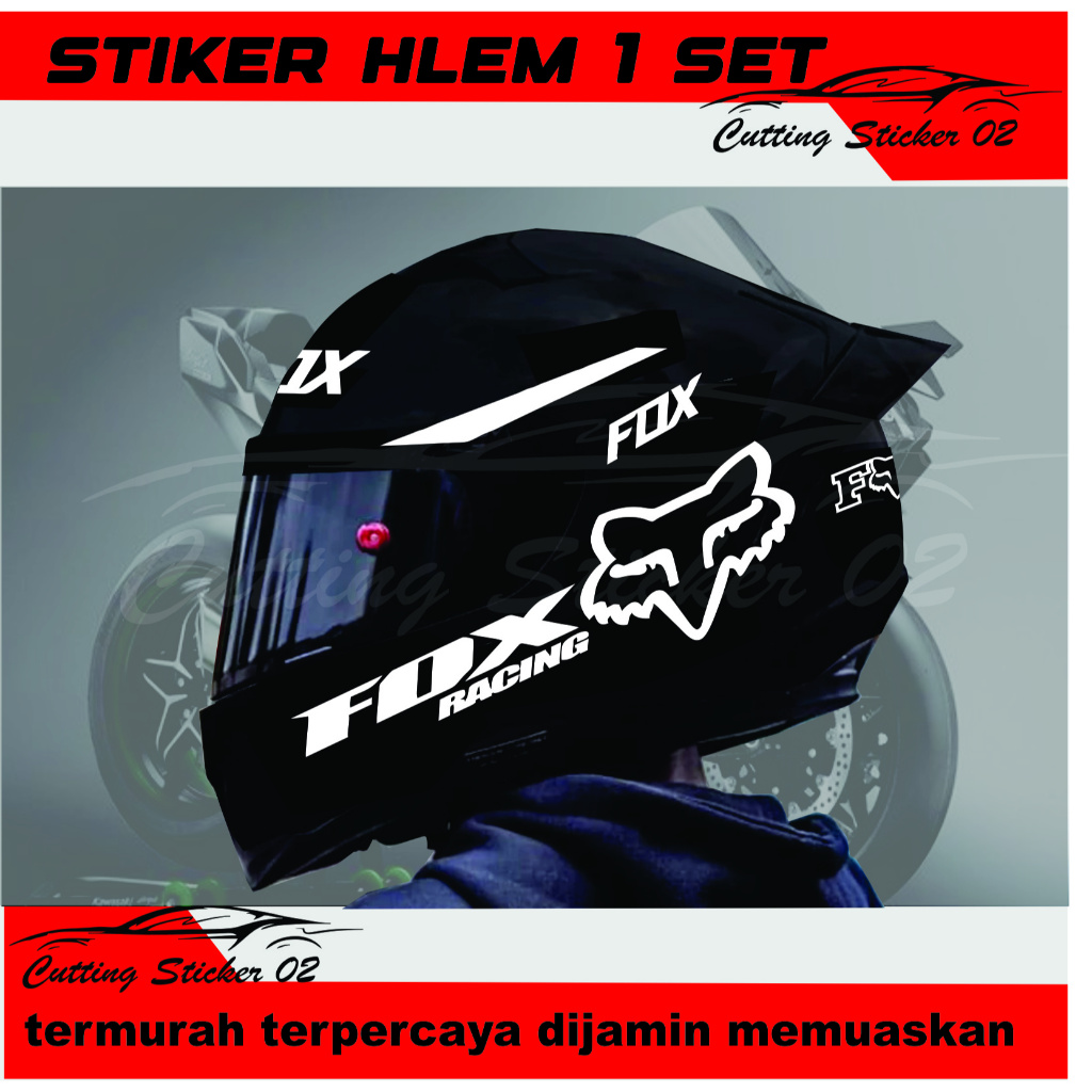 Jual CUTTING STIKER FOX RACING SET UNTUK HELM { TERMURAH } | Shopee ...