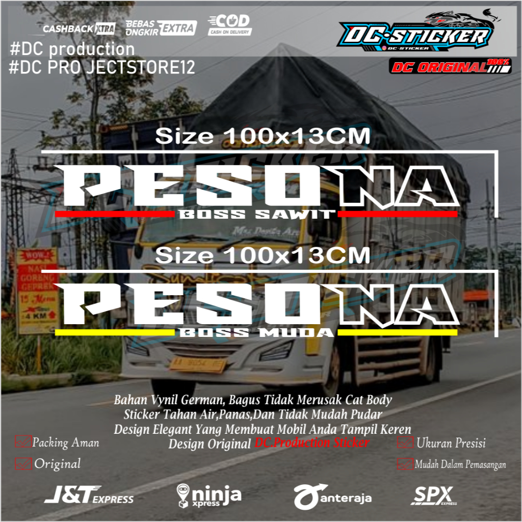 Jual Cutting Sticker Kaca Kaca Depan Mobil/Pickup L300 Pesona Boss Muda ...