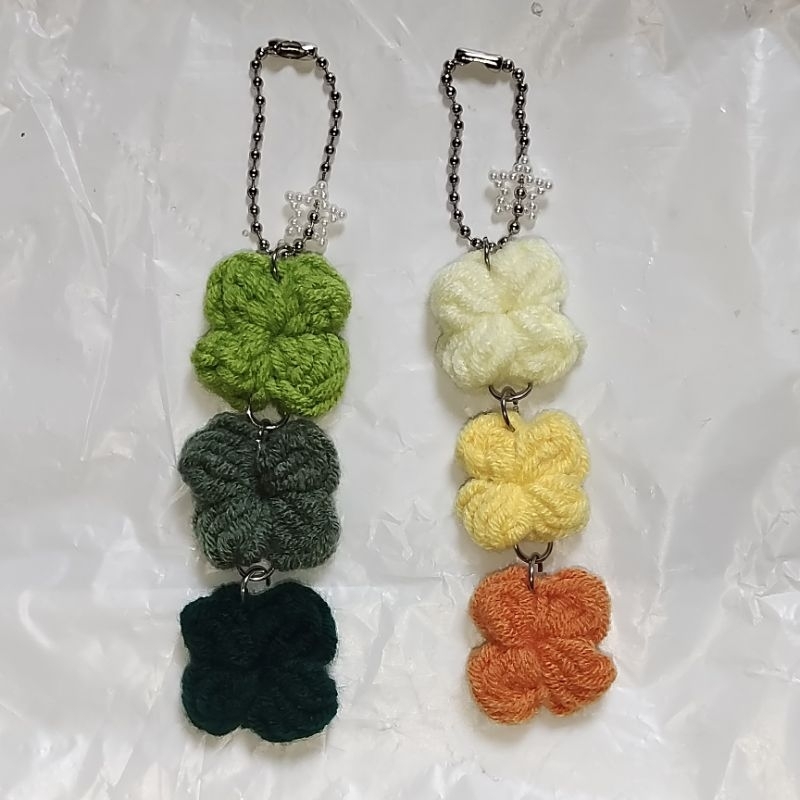 Jual Mini Crochet Three-tiered Clover Keychain | Gantungan Kunci ...
