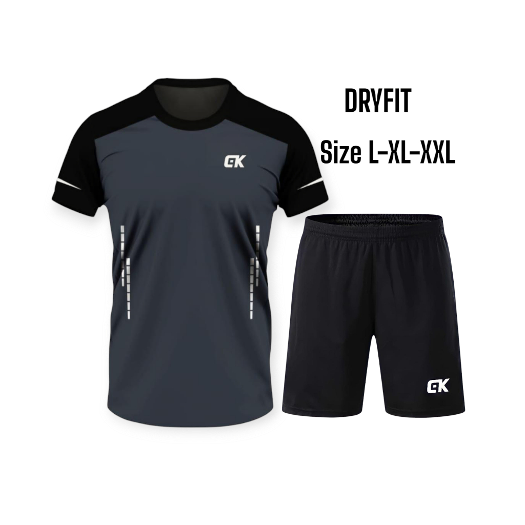 SETELAN KAOS OLAHRAGA GYM IMPORT BAJU OLAHRAGA PRIA GYM SENAM JOGGING VOLLY FUTSAL BADMINTON DLL DEWASA SIZE L-XL-XXL
