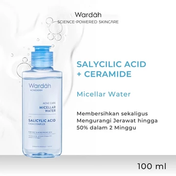 WARDAH MICELLAR WATER SERIES ( 55 105 Ml ) Pembersih Make Up Wajah Acnederm Nature Daily