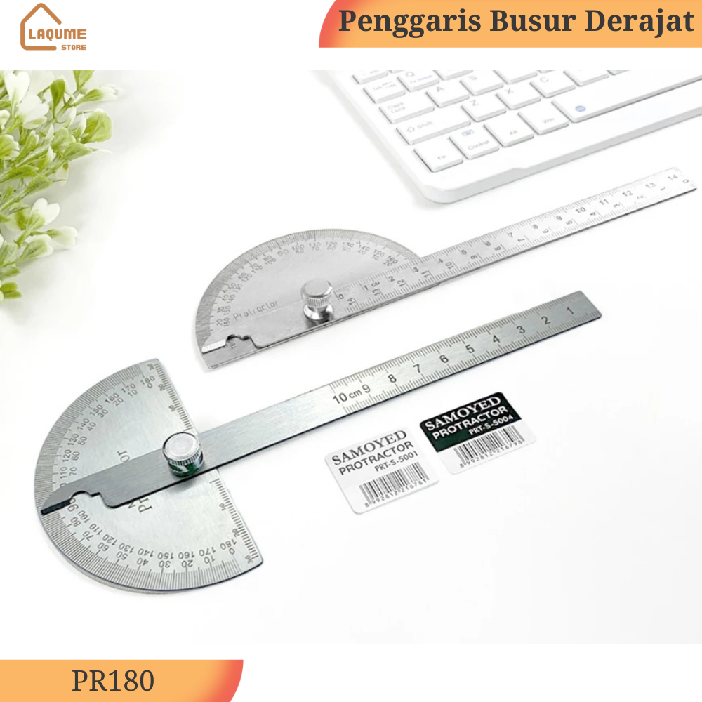 Jual Penggaris Busur Derajat / Sudut Besi / Stainless Steel Protractor ...
