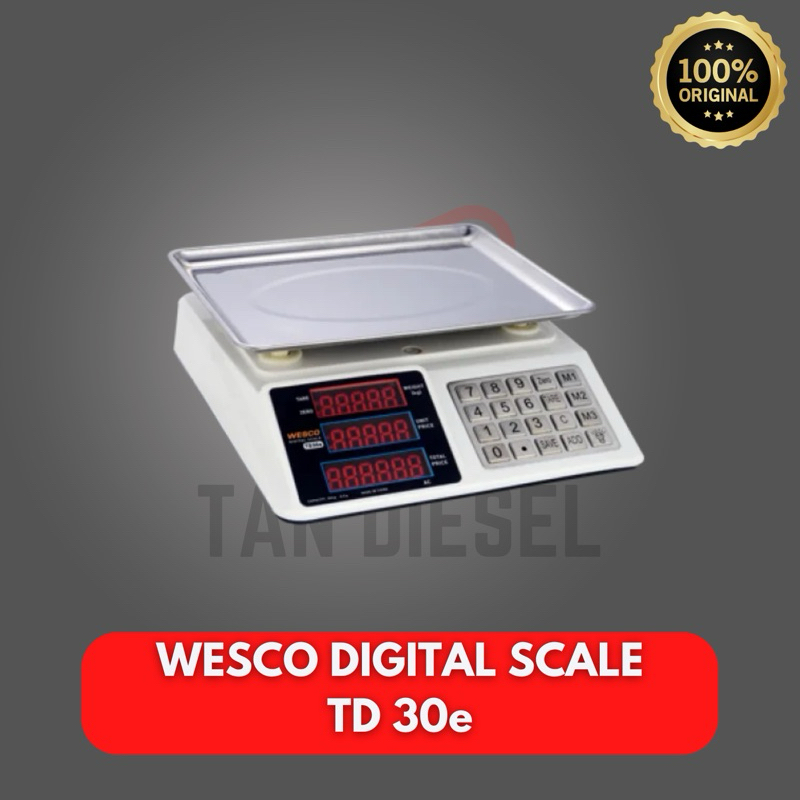 Jual WESCO DIGITAL SCALE TD 30e Timbangan Digital Timbangan Pasar ...