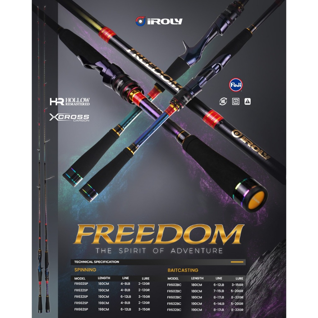 Jual JORAN IROLY FREEDOM SPINNING & BAITCASTING FULL FUJI CARBON HOLLOW ...
