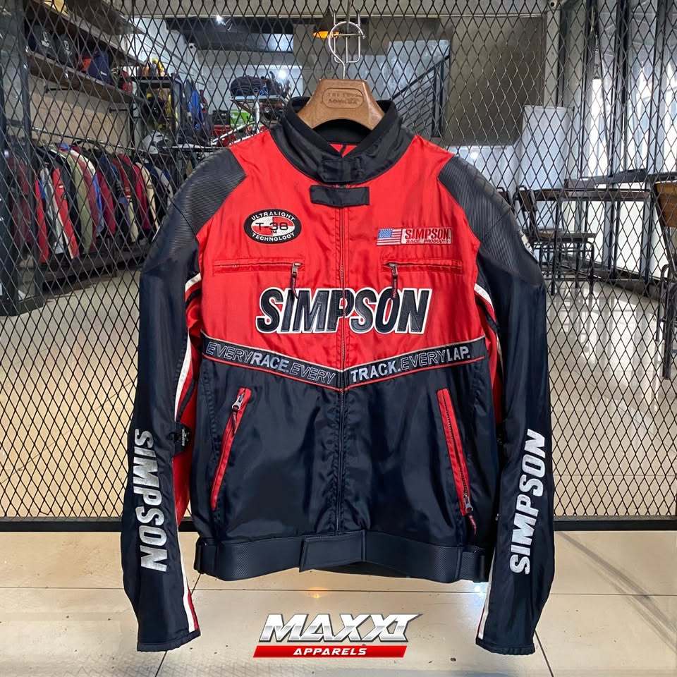 Jual Jaket Motor Simpson | Black & Red | BB (79kg-85kg) | Original ...