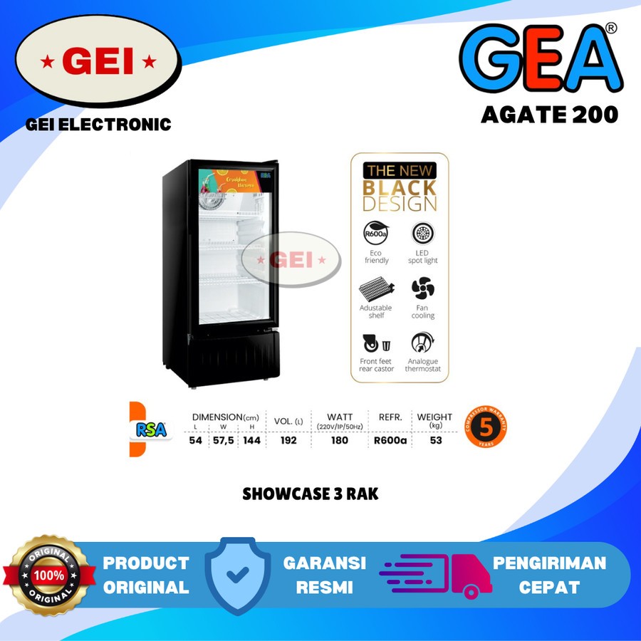 Jual RSA AGATE 200 Showcase Display Cooler 3 Rak | Shopee Indonesia