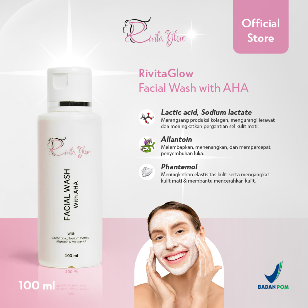 Jual RivitaGlow Facial Wash with AHA - Sabun Wajah dengan Kandungan AHA ...