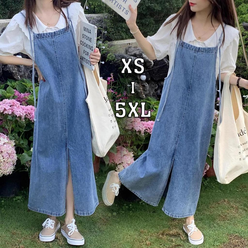 Jual Overall Rok Jeans Panjang Modern Wanita Rok Denim Big Size rok ...
