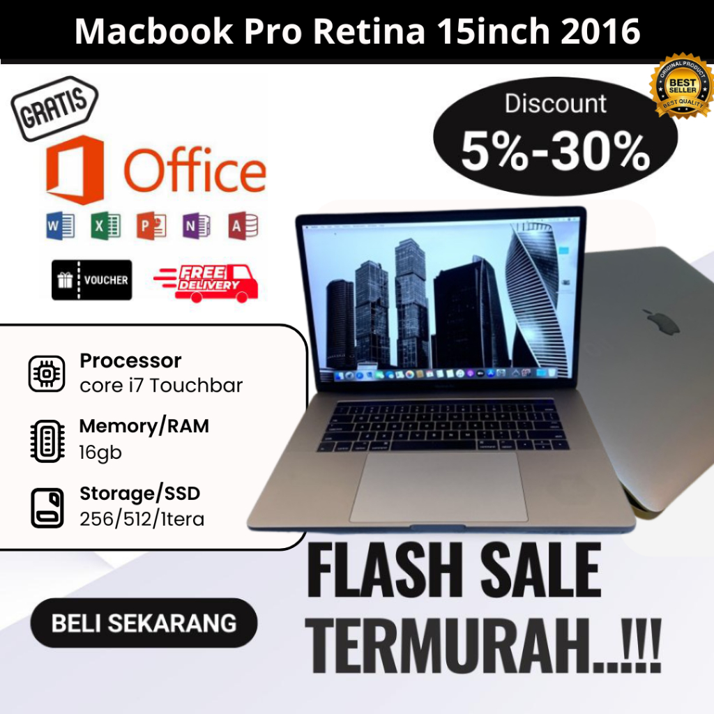 Jual Laptop Macbook pro retina 15inch 2016 i7 ram 16gb ssd 512gb ...