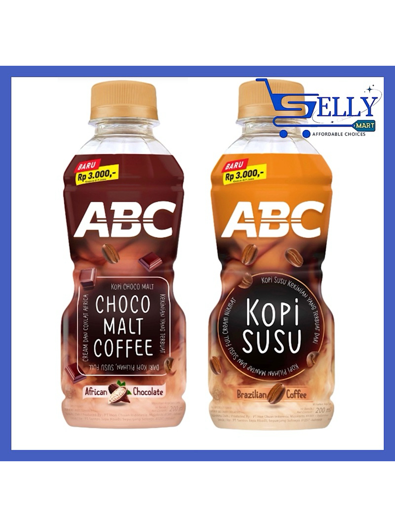 Jual ABC CHOCO MALT & KOPI SUSU BOTOL 200ML ISI 12 PCS (SATUAN DAN DUS ...