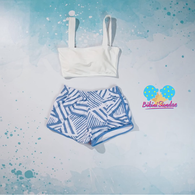 Jual Bikini boxer lucu import biru putih size normal | Shopee Indonesia