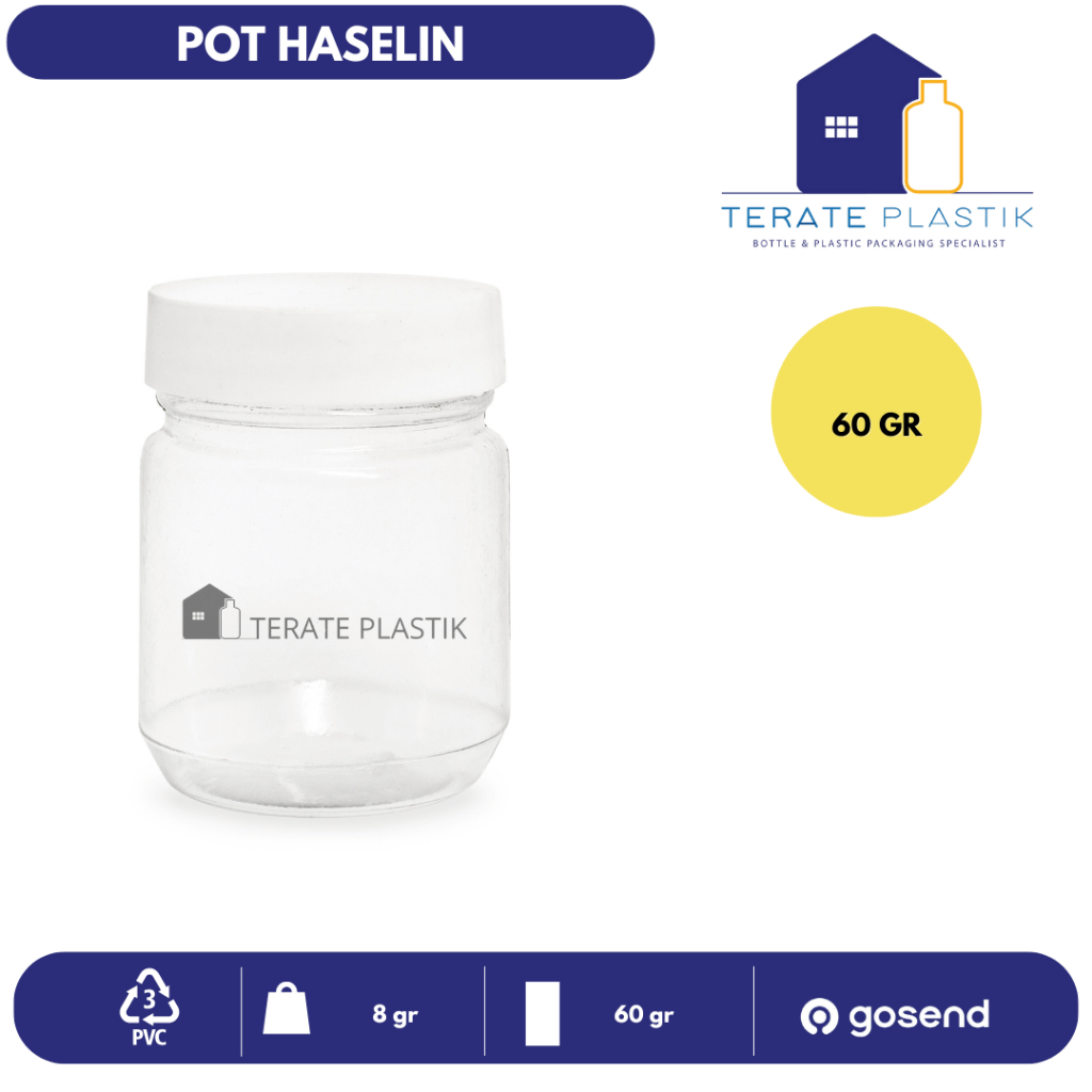 Jual Per 20pc, Pot Haselin 60gr | Pot Bening | Tutup Putih | Terate ...