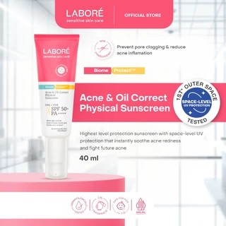 [Best Sunscreen by US Dermatologist] Labore Acne Oil Correct Physical Sunscreen SPF50 PA 40ml-10ml - Acne-Sunscreen Pertama Perlindungan Terkuat dari Sinar UVA UVB