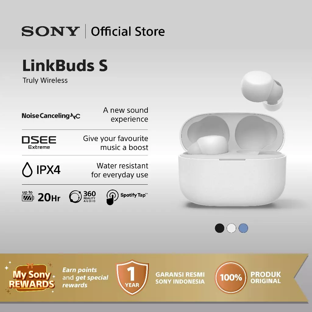 SONY WF-LS900N Linkbuds S TWS Truly Wireless Noise Canceling - White