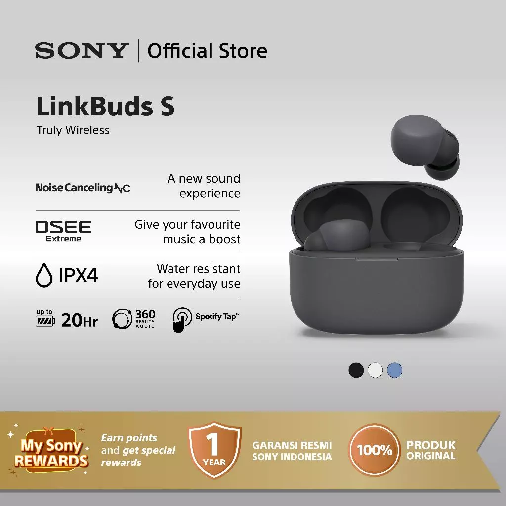 SONY WF-LS900N Linkbuds S TWS Truly Wireless Noise Canceling For Android & IOS - Black