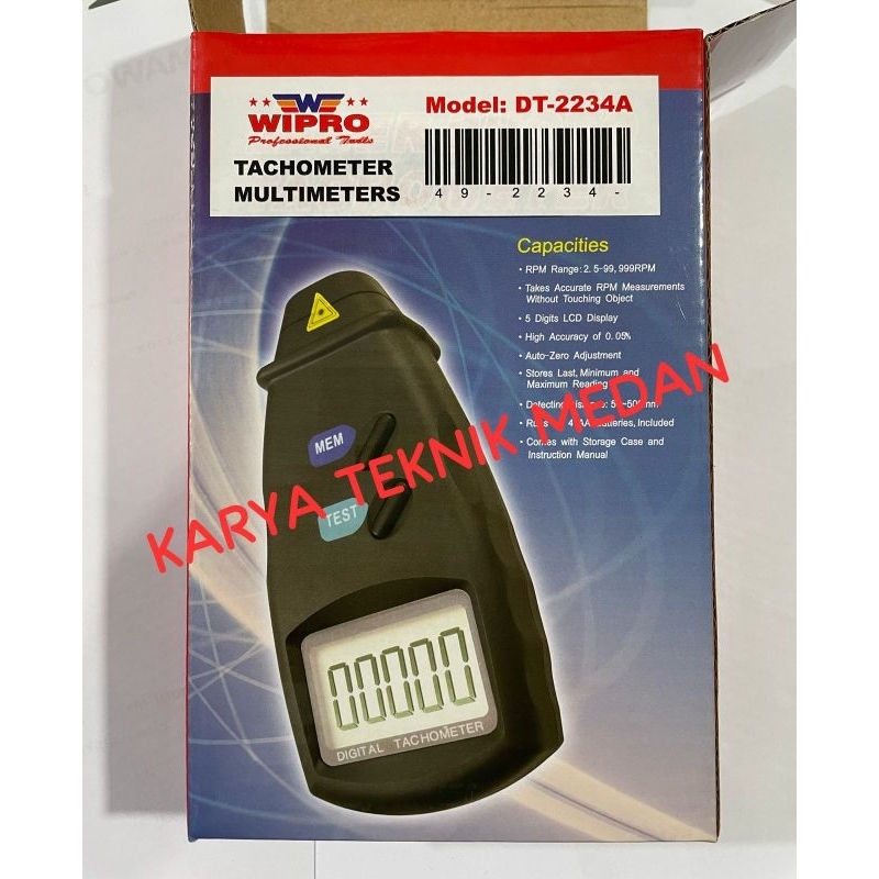 Jual TACHOMETER MULTIMETERS WIPRO | LASER PHOTO TACHOMETER | DIGITAL ...