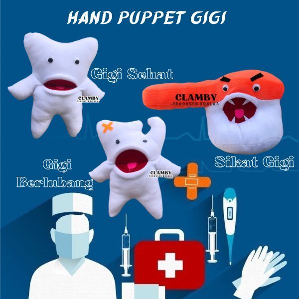 Jual Boneka Muppet Gigi Hand Puppet Kesehatan Nakes Ventriloquist ...