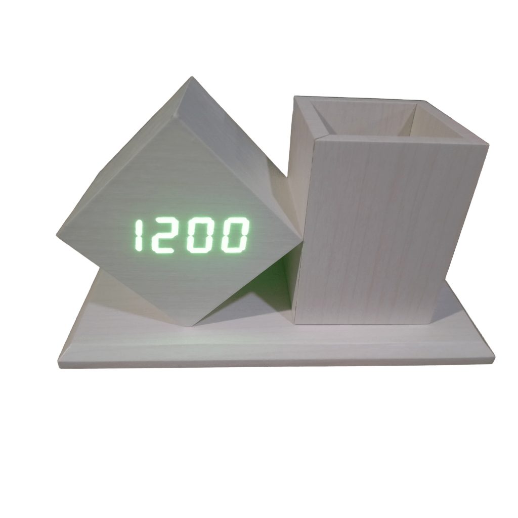 Jual Jam Digital LED Wood Tempat Pensil Kotak / Table Clock Jam Meja ...
