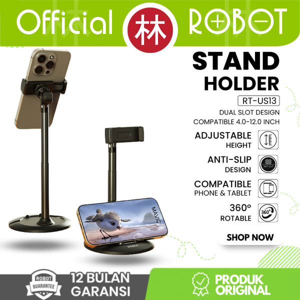 Jual Robot RT-US13 Desktop Phone Stand Holder 360° Aluminium for Live ...