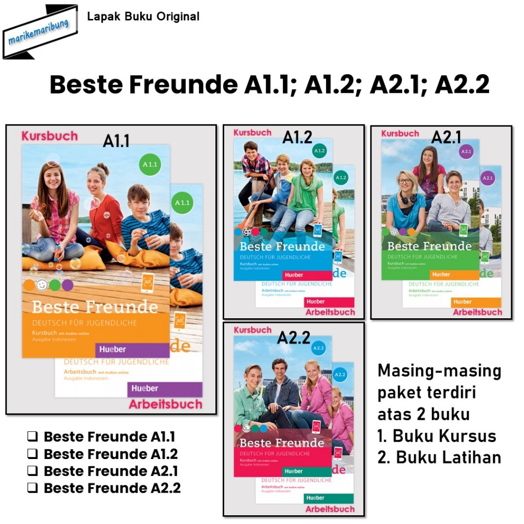 Jual Buku Beste Freunde A1.1, A1.2, A2.1, A2.2 (Kursbuch & Arbeitsbuch ...