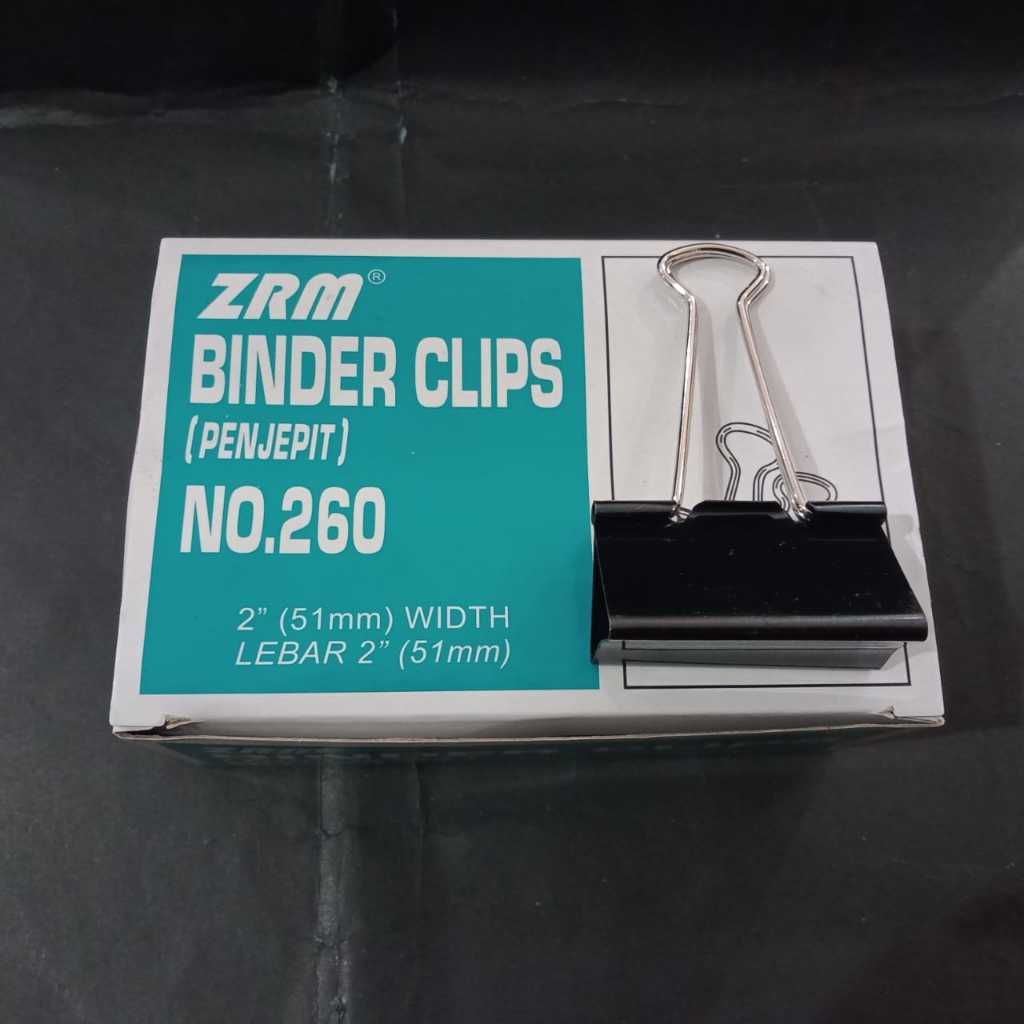 Jual binder clips no. 260, binder clips besar, jepit kertas hitam besar ...