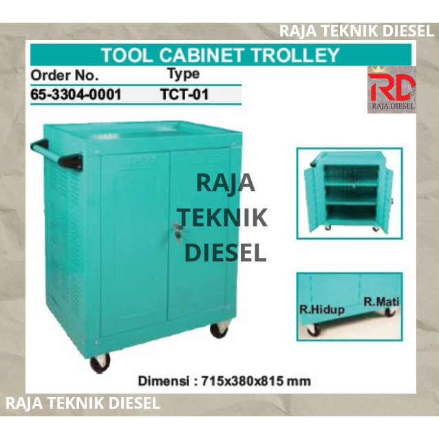 Jual WIPRO Lemari Tool Cabinet Trolley Box Kit Set 3 Rak + Roda TCT 01 ...
