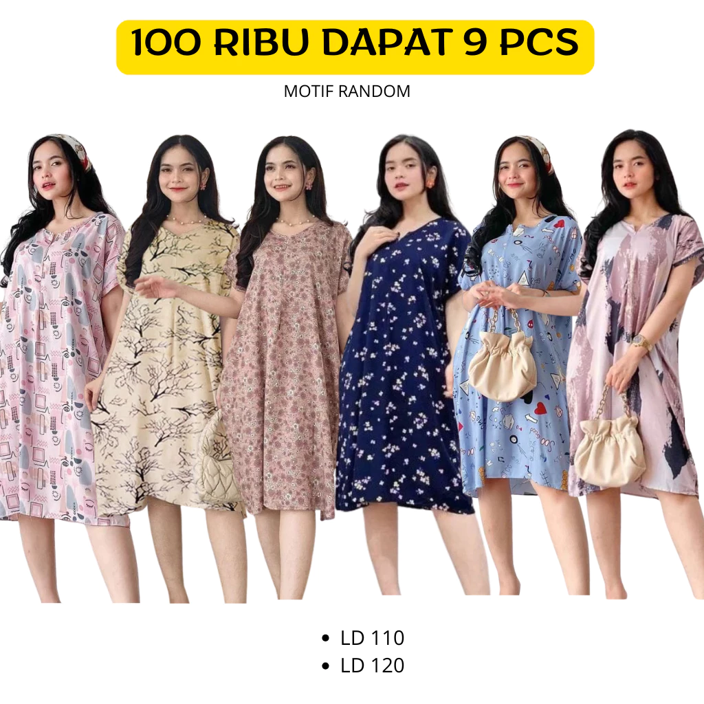 Paket Usaha 9pcs Daster Viral Adem Kekinian Jumbo | AutoStock