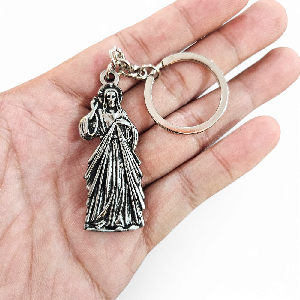 Gantungan Kunci Yesus Kerahiman Ilahi 5cm - Jesus I Trust In You 3