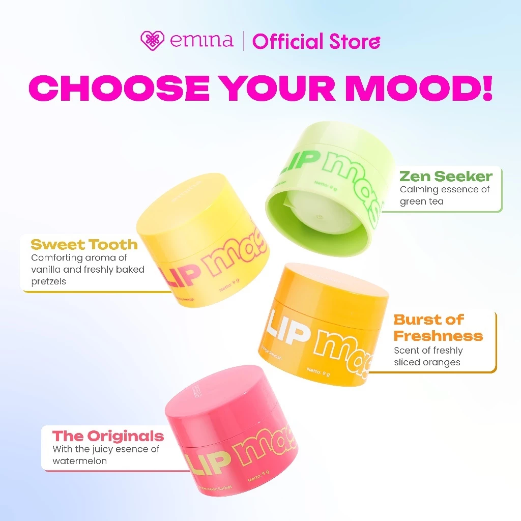 Emina Lip Mask dan Muzik Tiger 9 g - Masker Bibir Lembab dan Mencerahkan dengan High-Moisture Tech