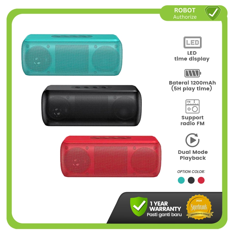 Jual Robot RB220 Speaker Bluetooth 5.0 Hi-Fi Sound Portable Wireless ...