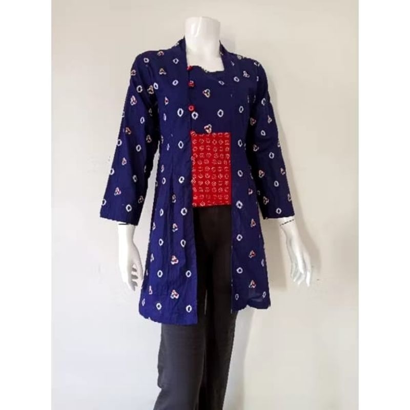 Jual SIMI - Jeng Jumput Tunik Kebaya kutu baru panjang batik Jumputan ...