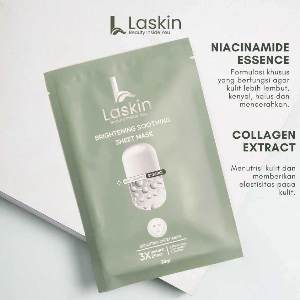 Jual Laskin Brightening Soothing Sheet Mask (Mencerahkan) | Shopee ...