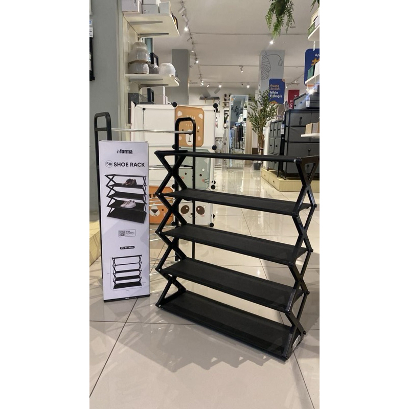 Jual Informa Bash Rak Sepatu 5 tingkat hitam rack shoe organizer ...