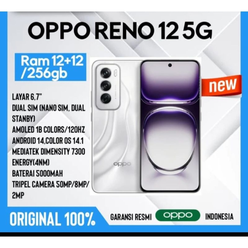 Jual OPPO RENO 12 5G 12/256GB Garansi Resmi | Shopee Indonesia