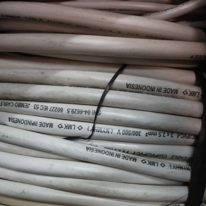 Jual KABEL SERABUT NYMHY 3X2,5MM JEMBO 3 X 2,5 MM ECERAN METERAN ...