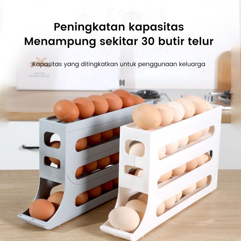 Jual Tempat Penyimpanan Telur 4 Tingkat Minimalis Egg Storage Organizer ...
