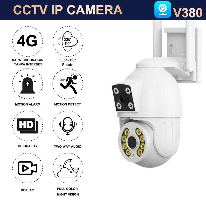 V380 PRO Dual lens CCTV camera Outdoor waterproof HD 1080P wireless PTZ  control Two way audio cctv