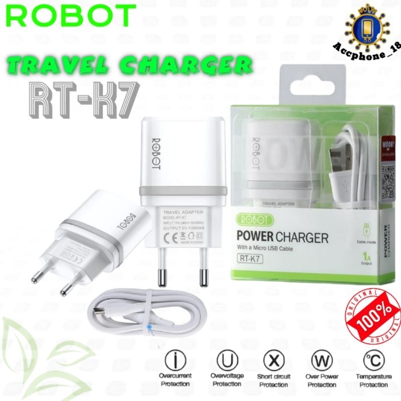 Jual Charger ROBOT RT-K7//K7S Fast Charging Kabel Micro Original ...