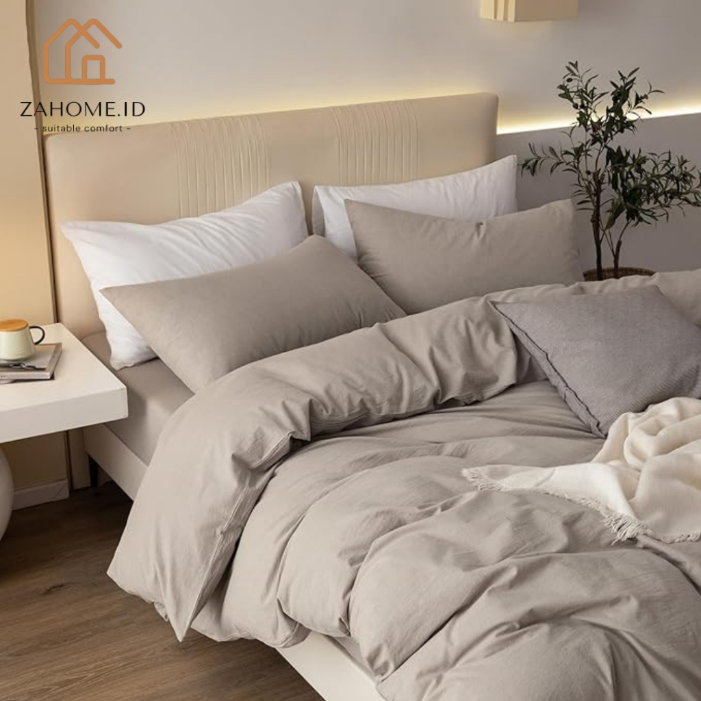 Set Bedcover Selimut Dan Sprei Tebal Polos All Size Halus - foto 3