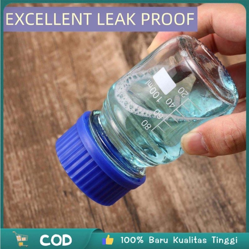 Jual 100 Ml Botol Kaca Reagen Sample Botol Botol Lab Tutup Biru Reagent ...