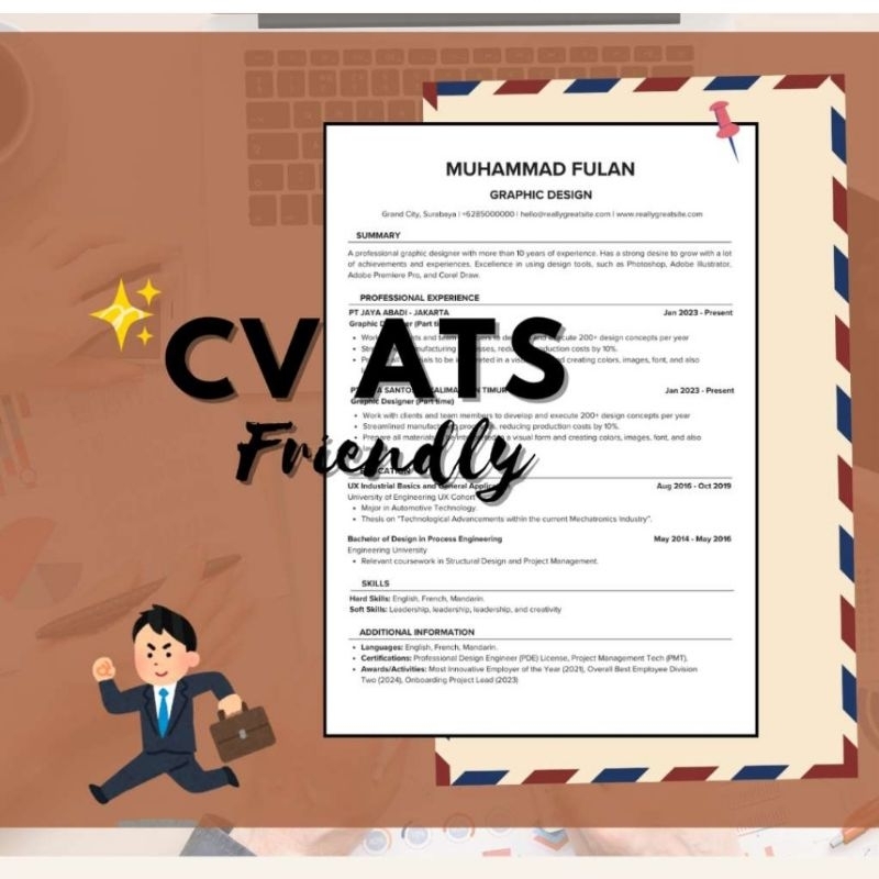 Jual CV ATS FRIENDLY (CANVA TEMPLATE) | Shopee Indonesia