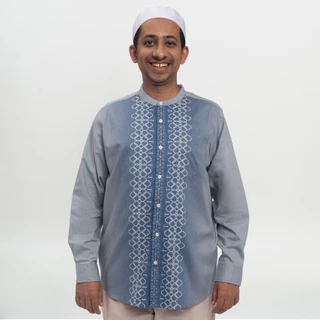 M231 Kemeja Pria Koko Panjang Biru 0851A