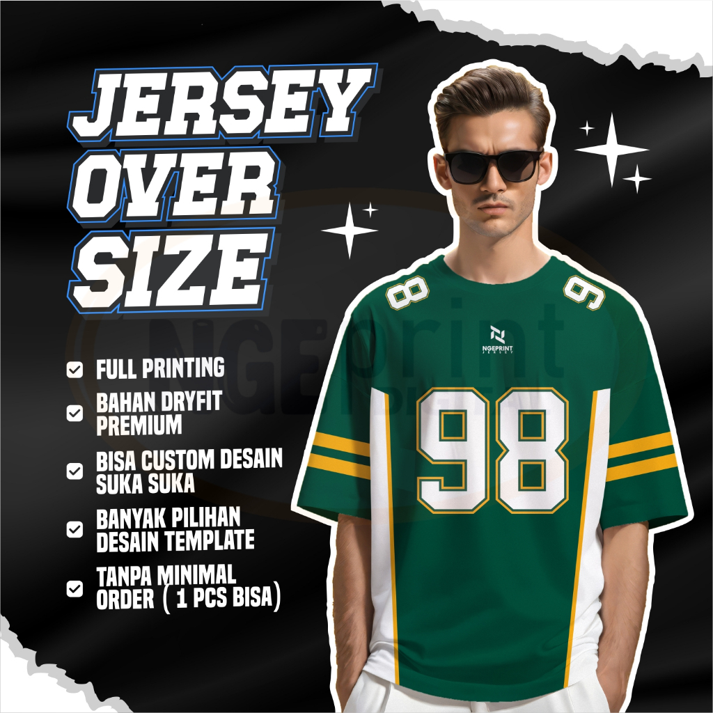 Jual Jersey Oversize Custom Full Printing / Jersey Oversize Anak Dan ...