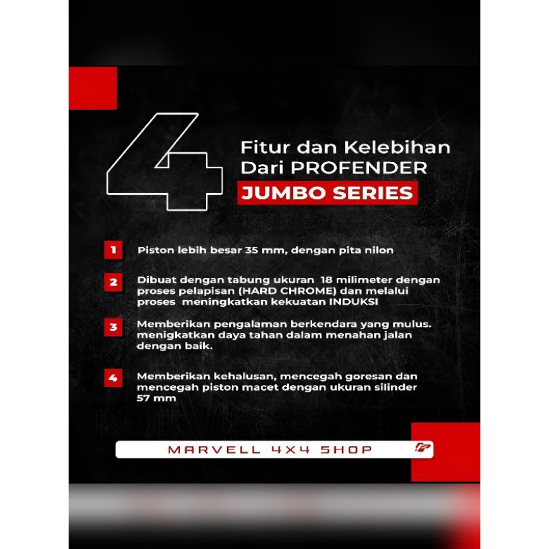 Jual SHOCKBREAKER SUSPENSI PAJERO PROFENDER JUMBO SERIES lowered 35mm ...